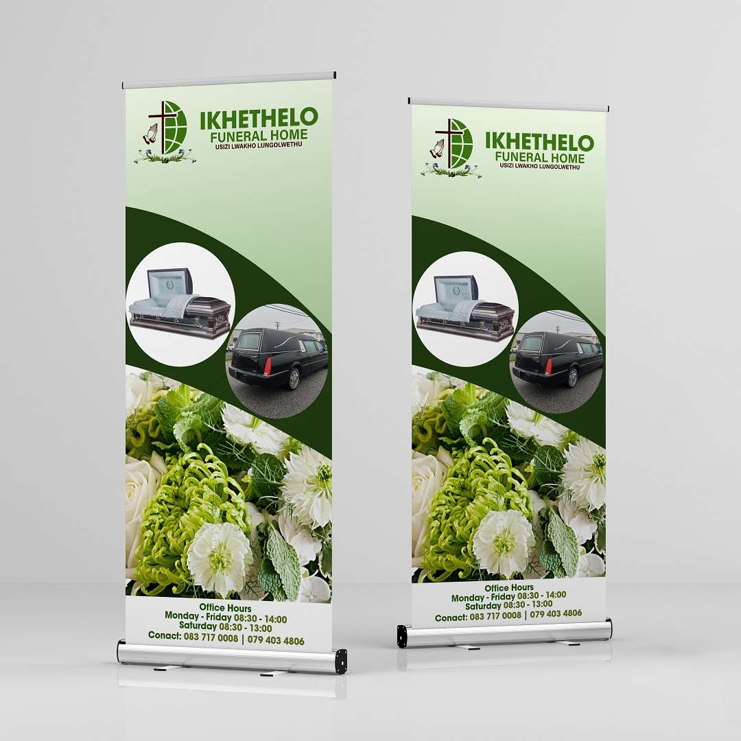 Download Funeral Pull Up Banner Design Editable PSD Template