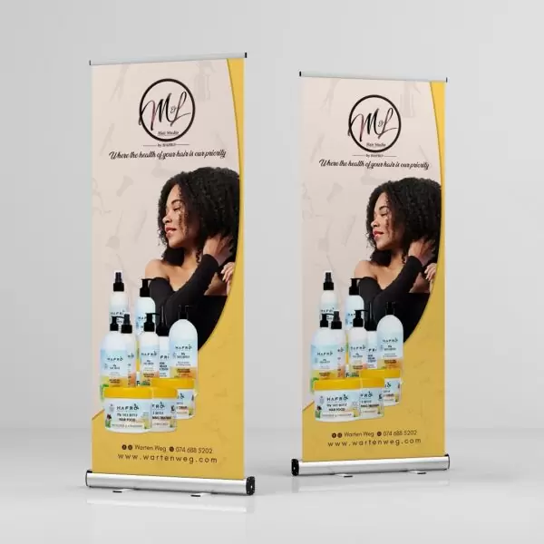 Product Pull Up Banner Design Editable PSD Template
